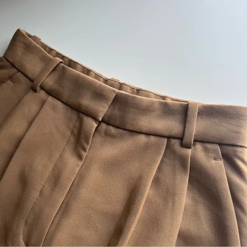 Abercrombie & Fitch Sloane Tailored Fit Pants Camel Brown Pintuck Trouser 26 - Picture 5 of 12